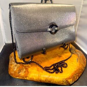 Elegant RODO ITALY Silver Clutch Evening Bag